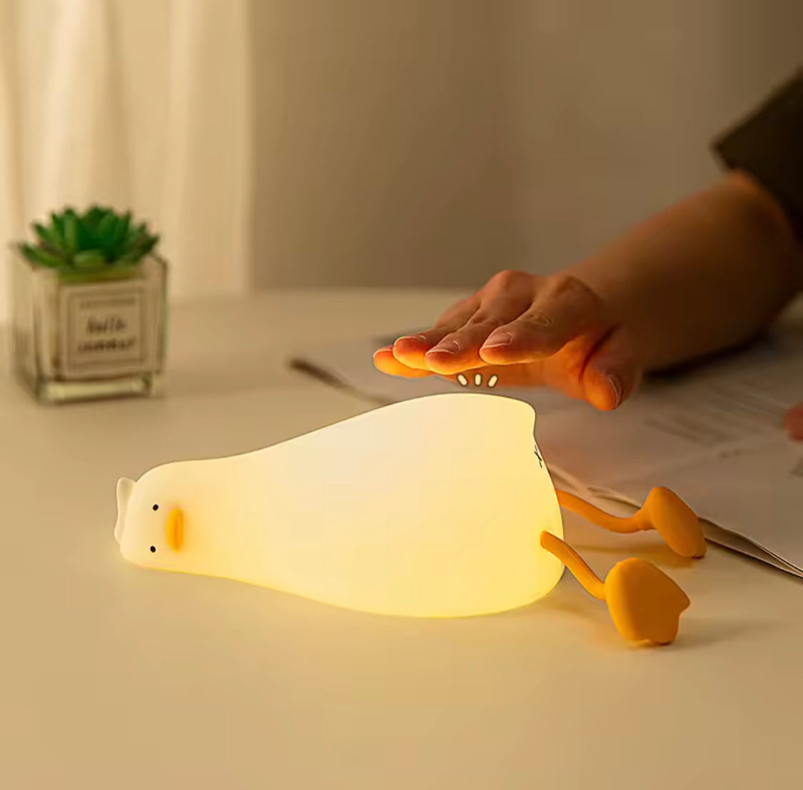 Rechargeable Lazy Duck Lamp, Multipurpose Silicon Touch Sensor Tap Light, Baby Kids Bedside Night Light, Duck Shape Mobile Phone Holder, Duck Lamp For Room Decoration Rechargeable Lazy Duck Lamp, Multipurpose Silicon Touch Sensor Tap Light, Baby Kids Bedside Night Light, Duck Shape Mobile Phone Holder, Duck Lamp For Room Decoration